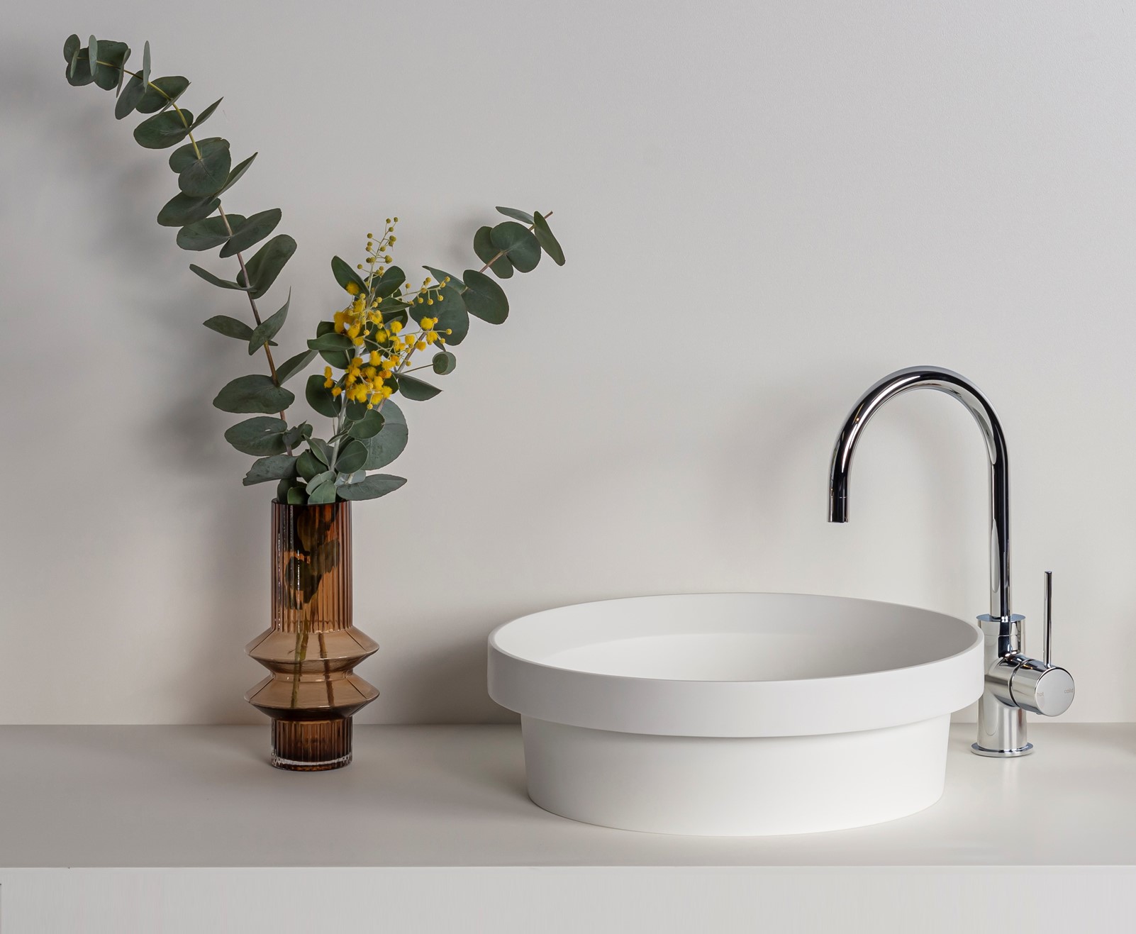 sink, sink faucet, plant, potted plant, flower, flower arrangement, ikebana, bathing