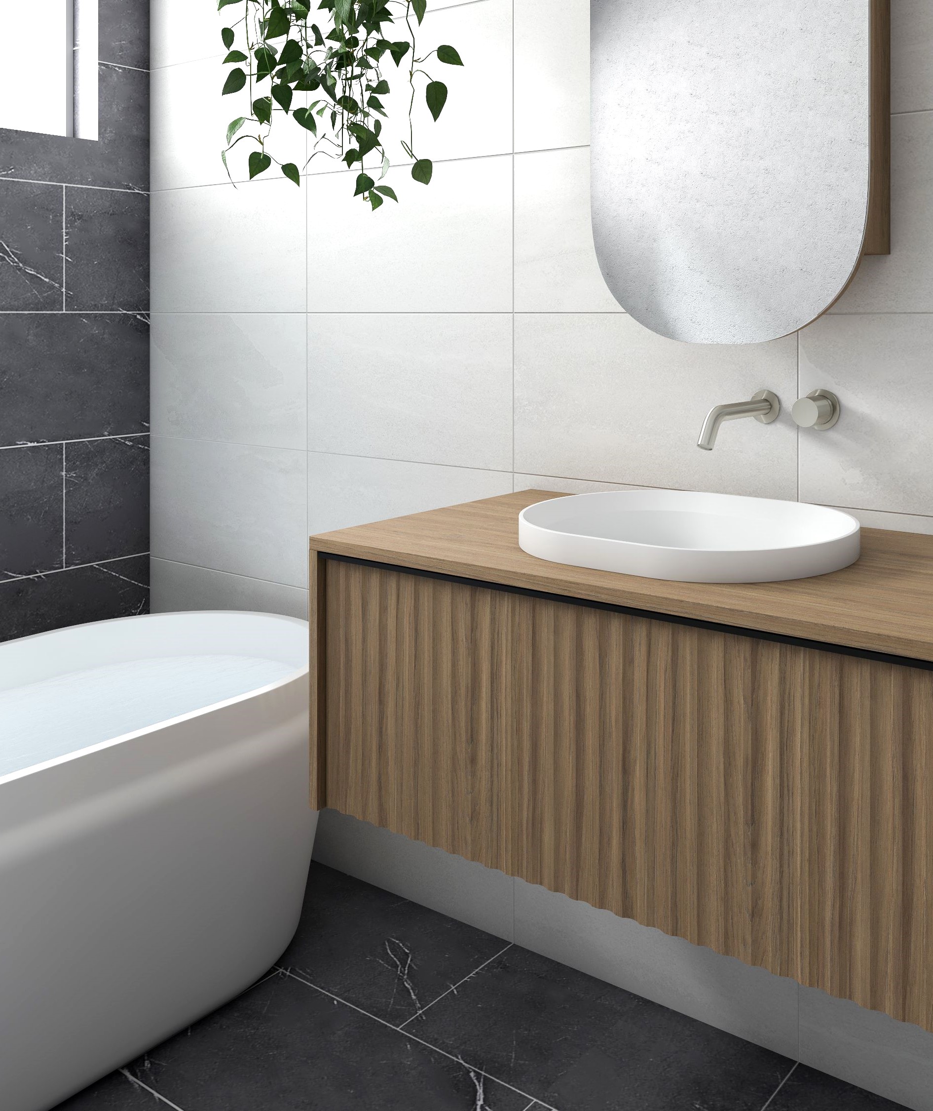 sink, indoors, interior design, bathing, bathtub, person, tub, plant