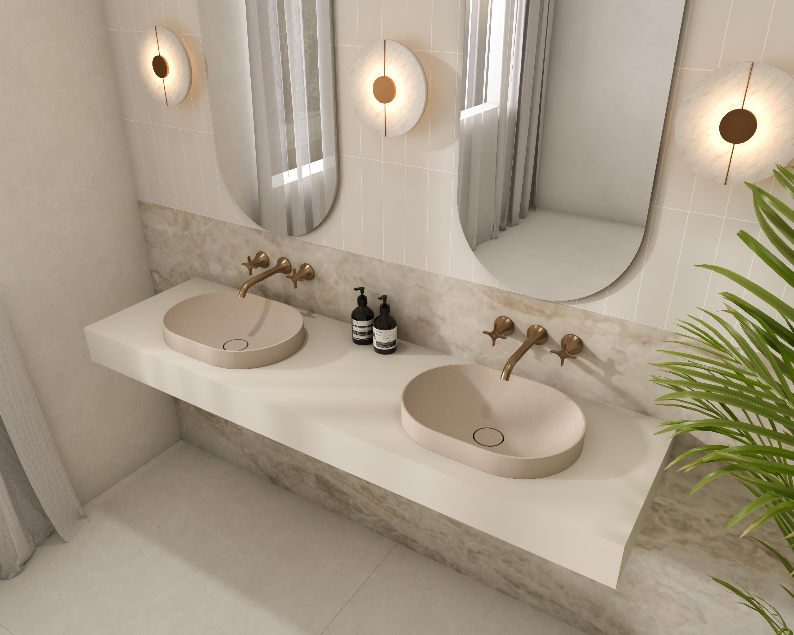Villa Thin Edge 485 Oval Semi Inset Basin
