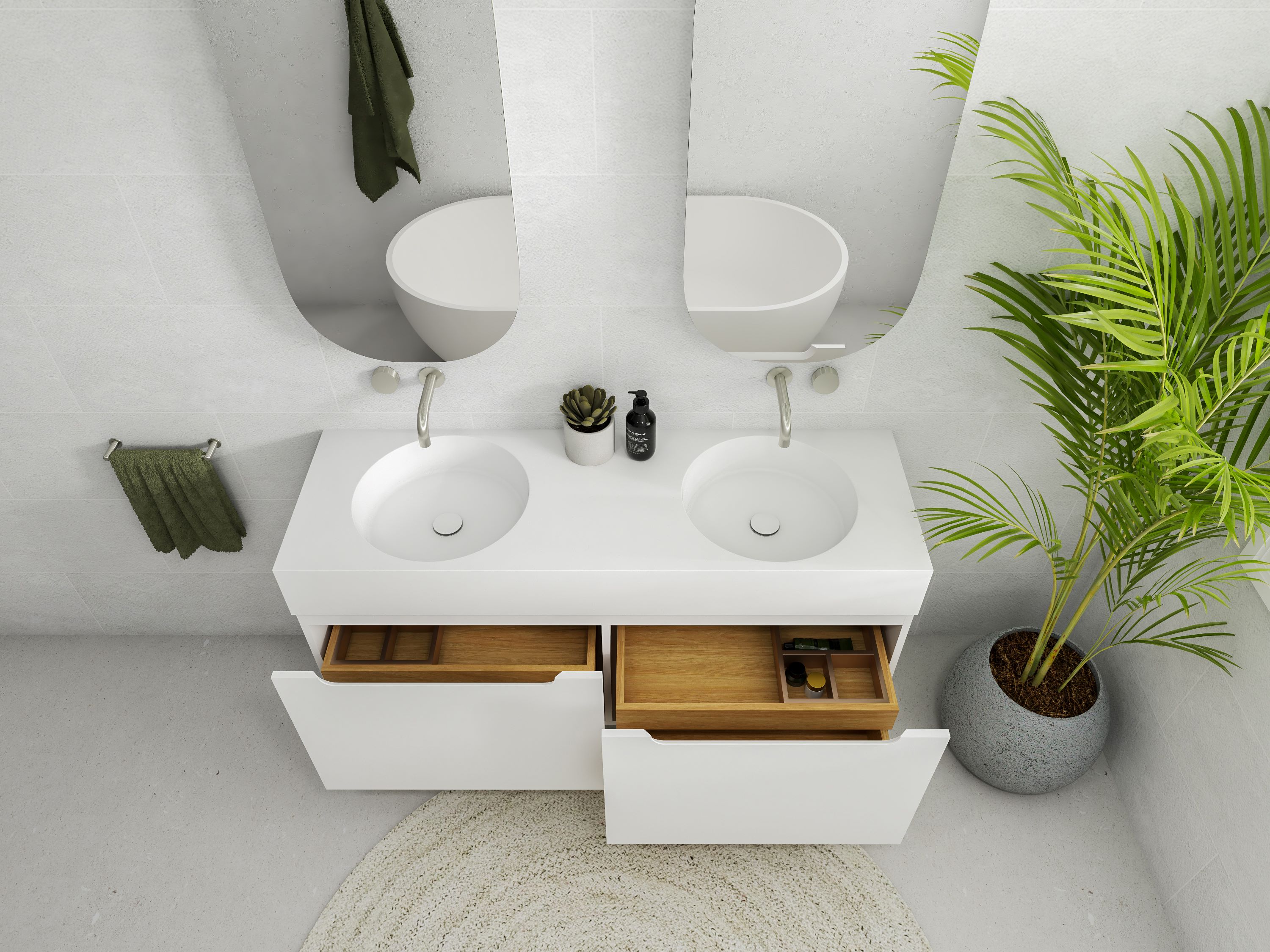 plant, basin, double sink, sink, bathroom, indoors, room, toilet