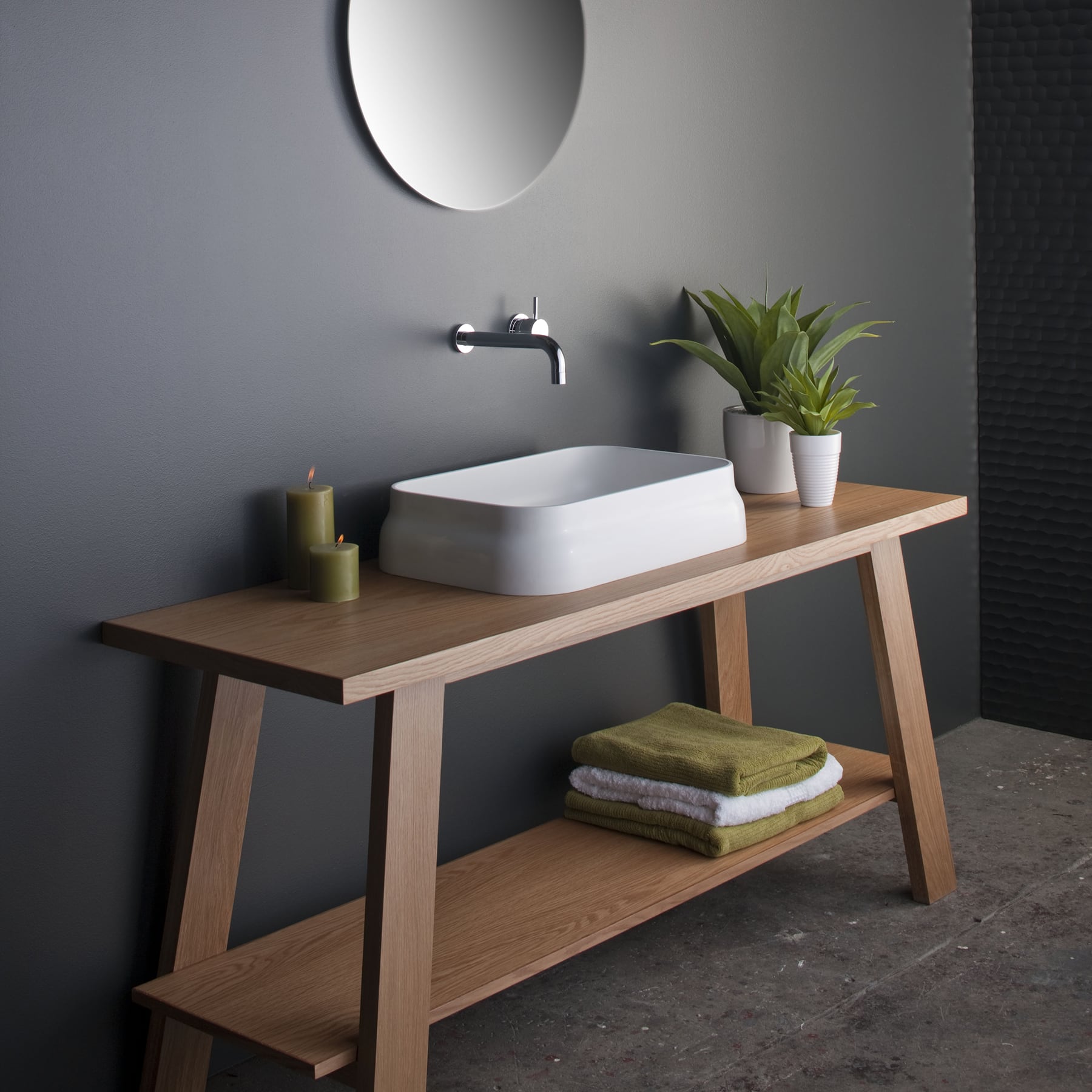 sink, basin, sink faucet, candle, plant