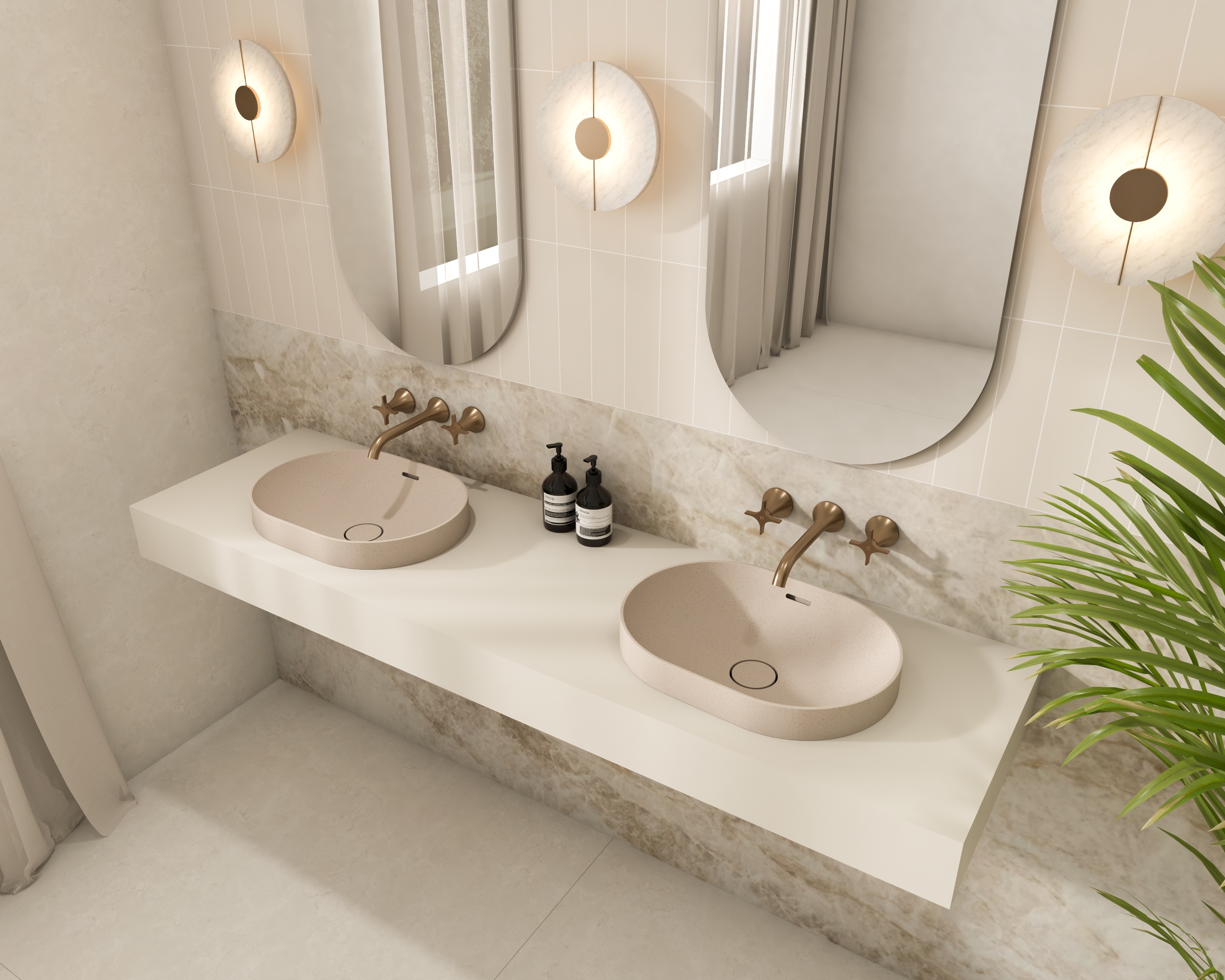 Villa Thin Edge 485 Oval Semi Inset Basin