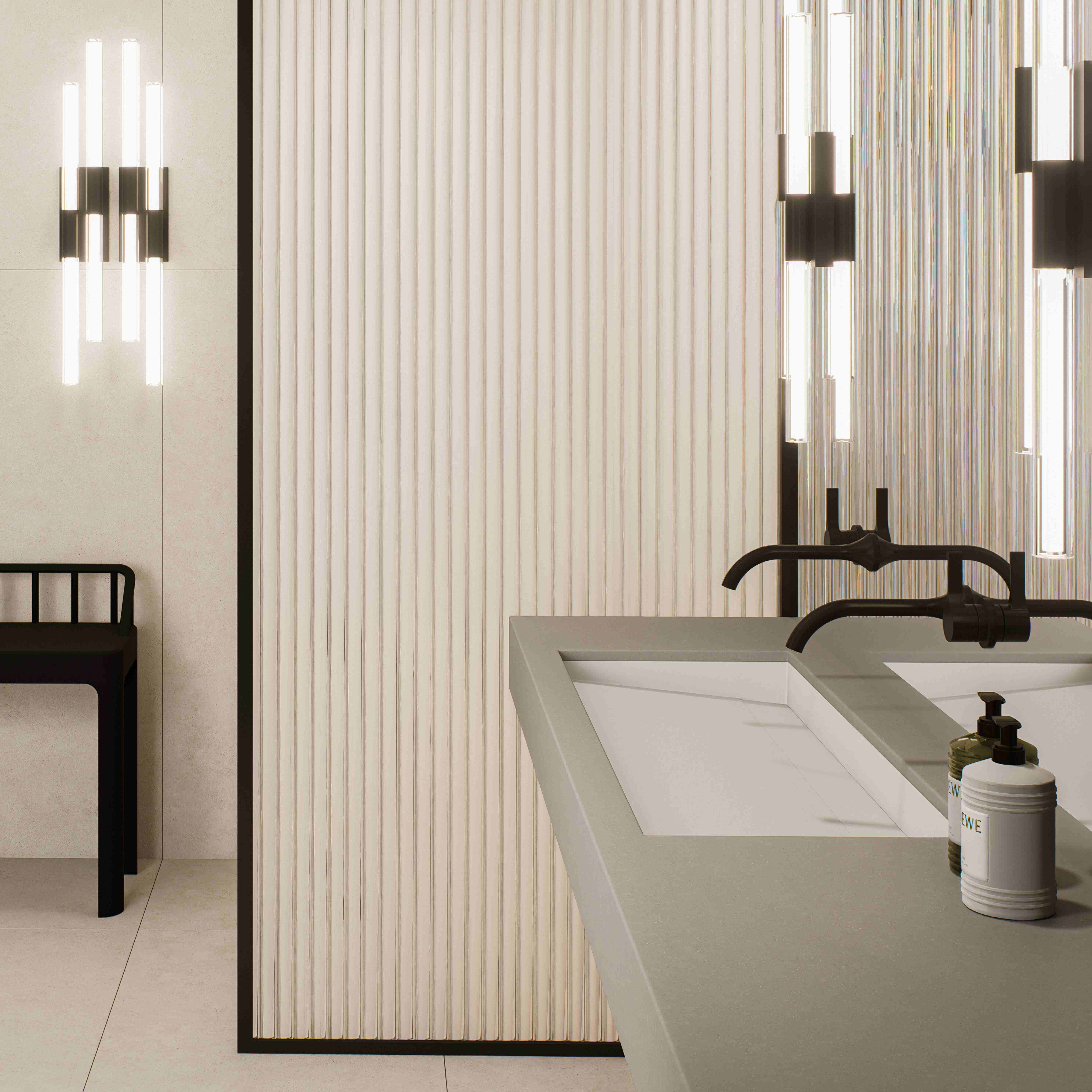 indoors, interior design, sink, sink faucet, lamp, wood panels