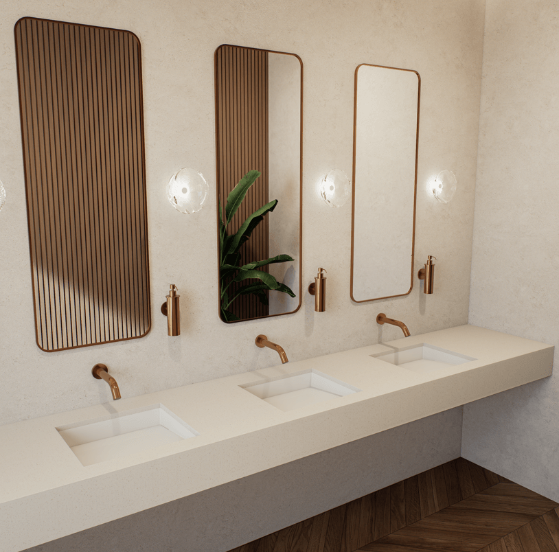 indoors, interior design, sink, sink faucet, plant, double sink