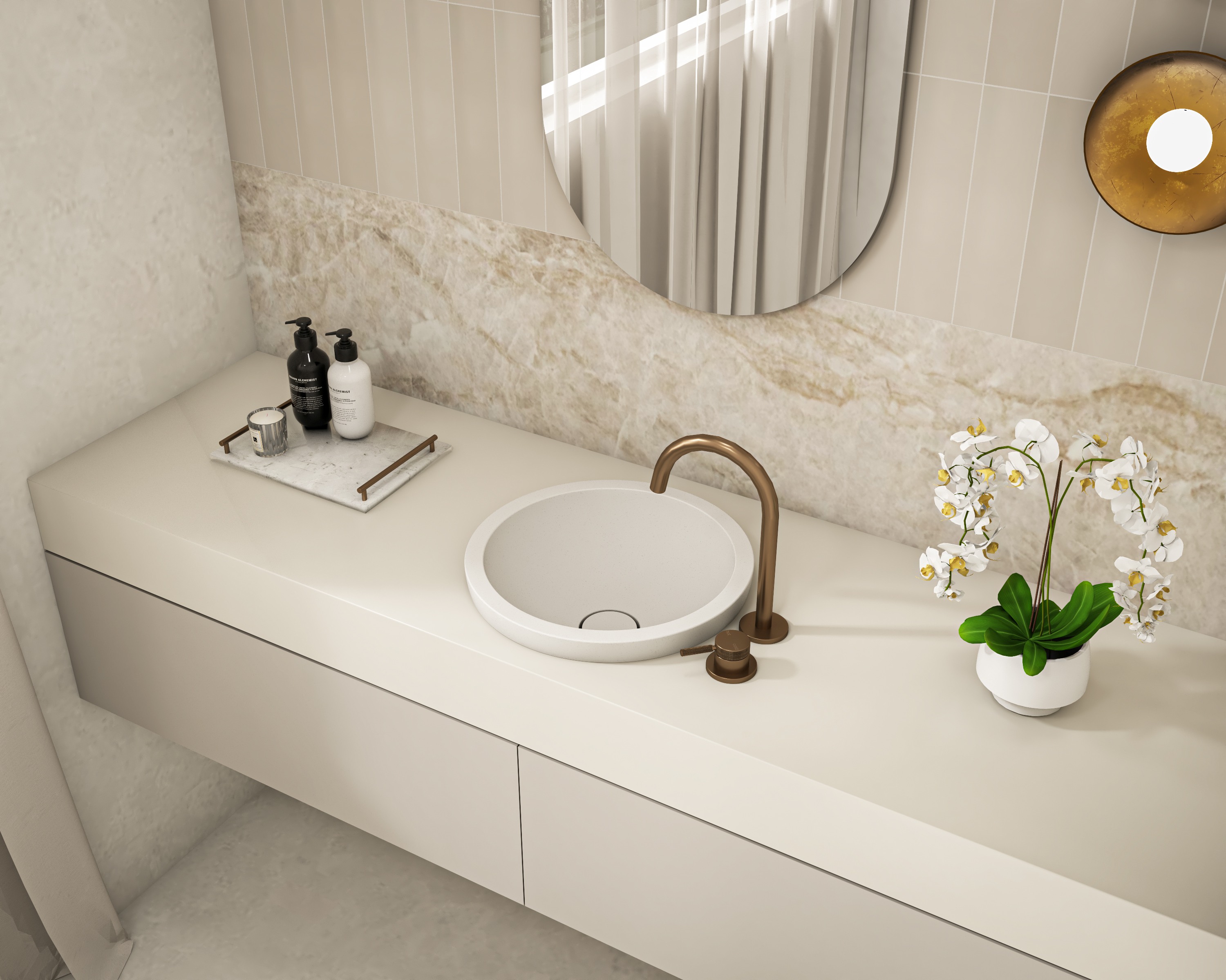 Villa 380 Round Semi Inset Basin
