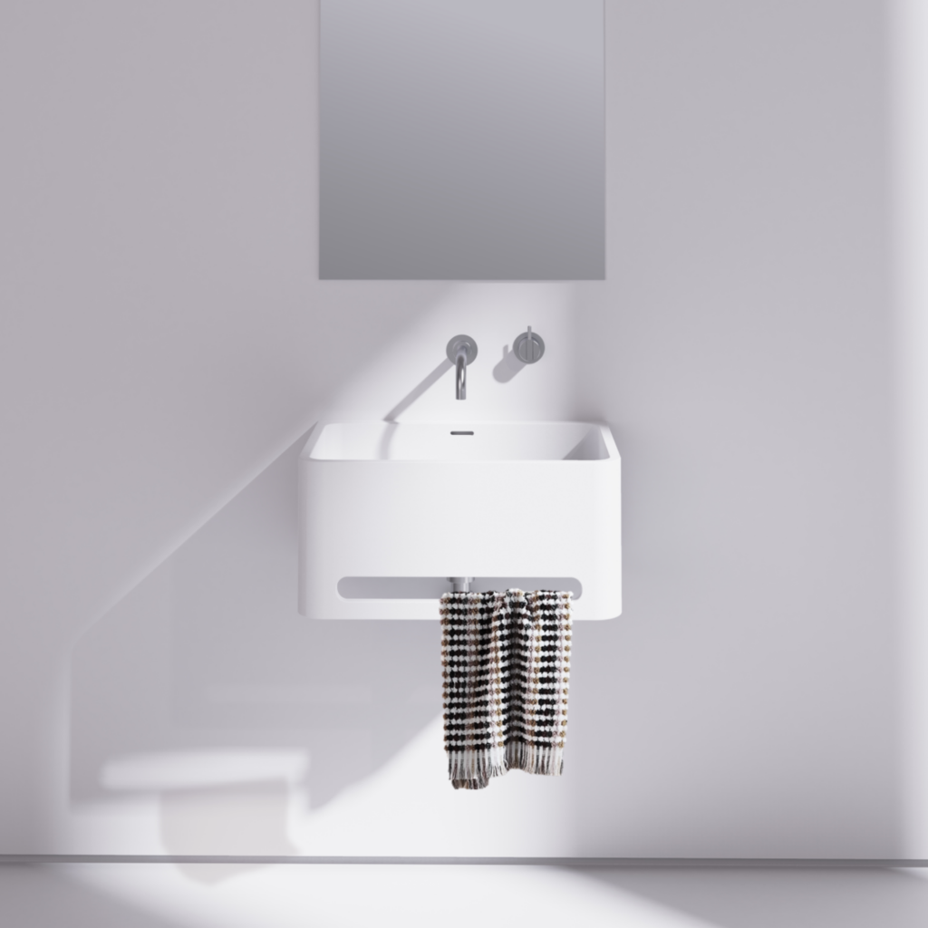 Vision Basin with towel rail | Omvivo