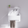 Vision Basin c/w towel rail, splashback and shelf