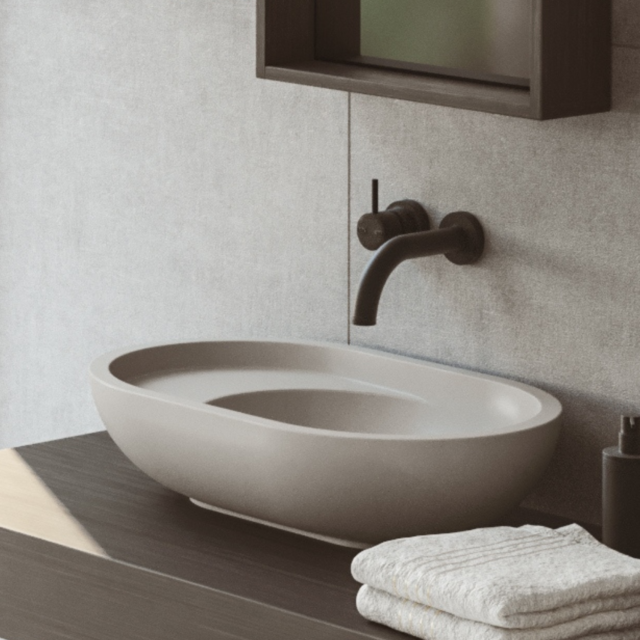 Omvivo | Villa 600 with Shelf | Luxury Basins Made From Solid Surface